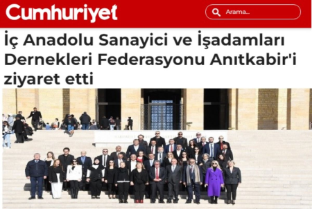 İç Anadolu Sanayici ve İşadamları Dernekleri Federasyonu Anıtkabir'i ziyaret etti